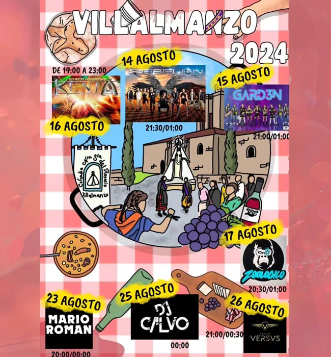 Cartel de fiestas de Villalmanzo 2024.