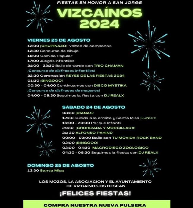 Cartel de fiestas de Vizcaínos 2024.