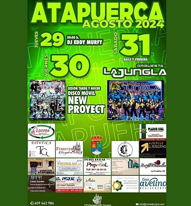 Cartel de fiestas de Atapuerca 2024.
