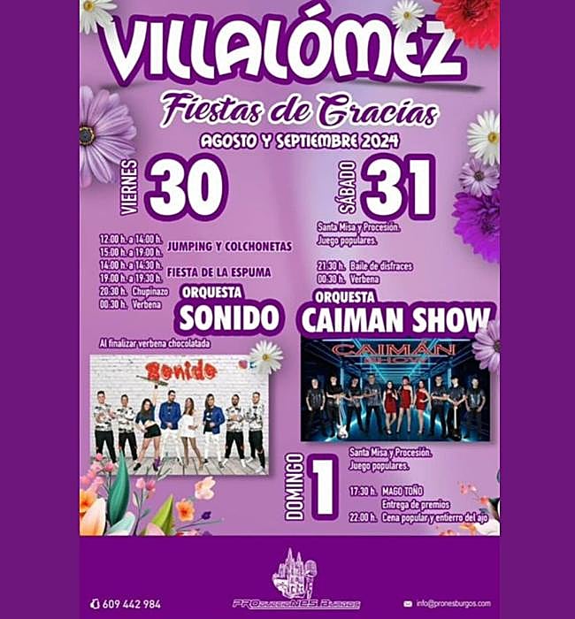 Cartel de fiestas de Villalómez 2024.