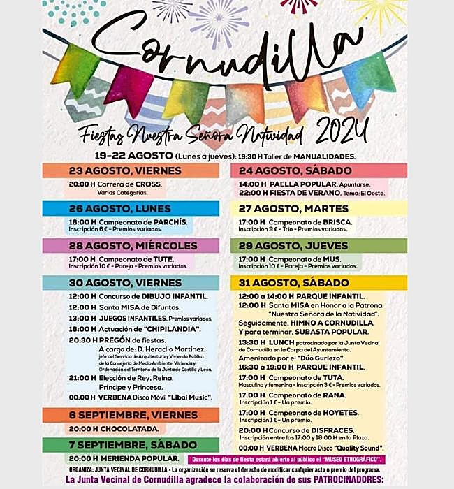 Cartel de fiestas de Cornudilla 2024.