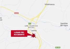 Lugar del accidente en Burgos.