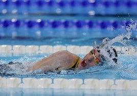 Marta Fernández, durante la prueba de los 100 libres S3.