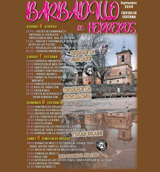 Cartel de fiestas de Barbadillo de Herreros 2024.