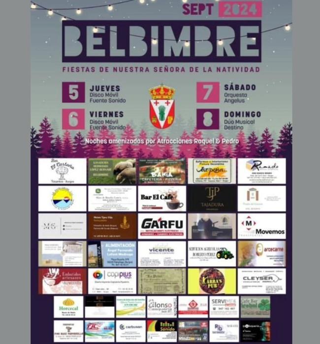 Cartel de fiestas de Belbimbre 2024.