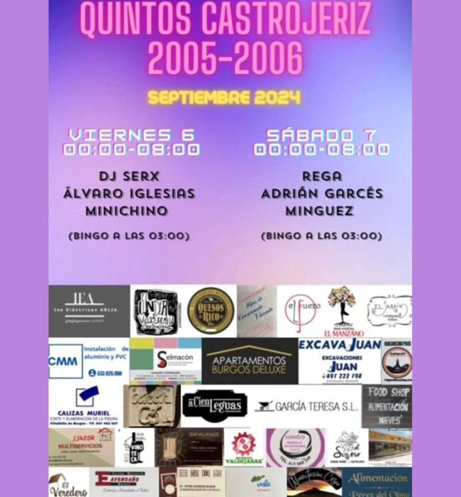 Cartel de fiestas de quintos de Castrojeriz 2024.