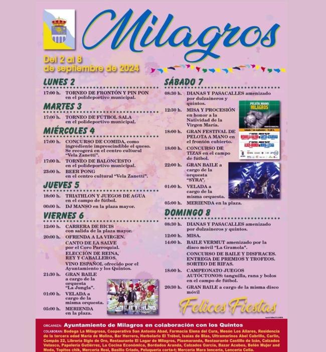 Cartel de fiestas de Milagros 2024.