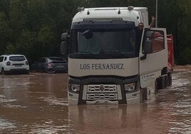 Un camionero atrapado en la inundación de Castrillo de la Vega.