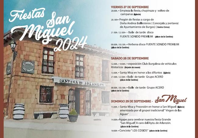 Cartel de fiestas de Arlanzón 2024.