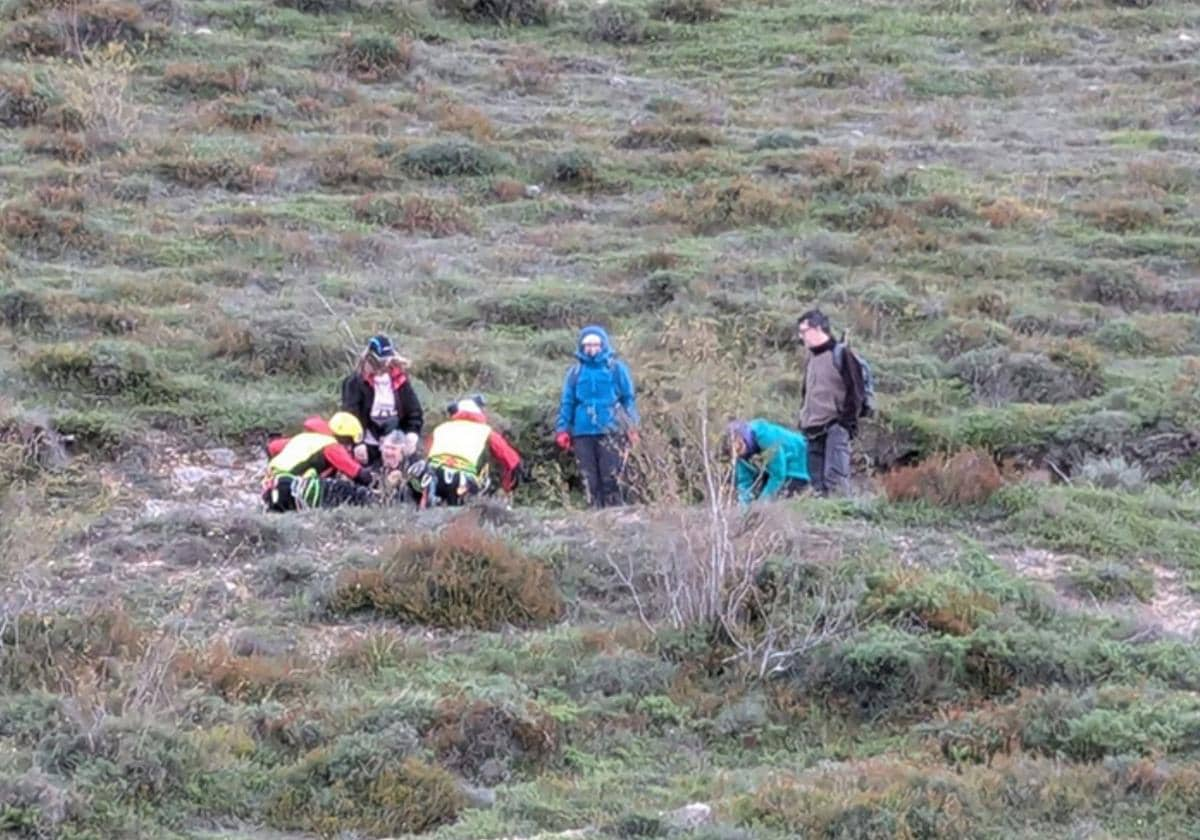 Imagen del rescate llevado a cabo en La Muela de Dulla