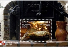 Correos presenta en Aranda de Duero su sello dedicado al lechazo asado