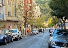 Imagen de la trifulca en la calle Diego Laínez, de Burgos.