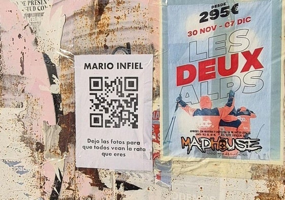 Cartel de la campaña pegado en una pared de Burgos.