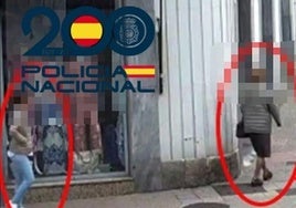 Imagen difundida por la Policía Nacional de uno de los hurtos amorosos cometidos en Burgos.