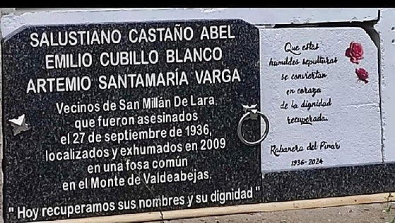 Homenajean a tres represaliados de la Guerra Civil e inhuman sus cuerpos en Rabanera del Pinar