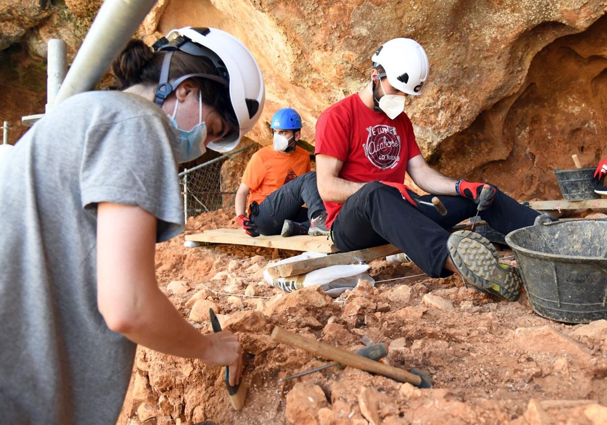 Excavaciones en el yacimiento de Atapuerca.