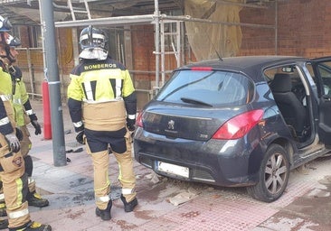 Herido en Burgos al empotrarse con su coche contra el andamio de un edificio en obras