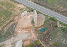 Ermita de Sanfagún desde el aire.