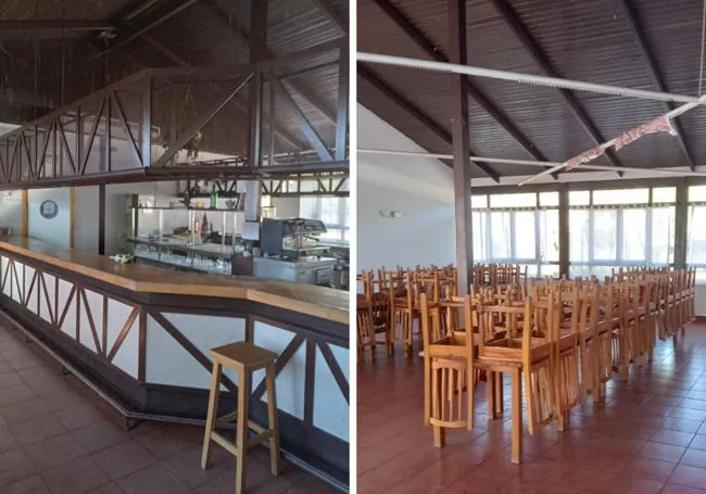 Interior del bar del campamento de Covarrubias, en Burgos