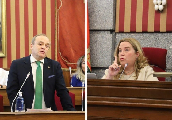 Martinez-Acitores y Ayala en el pleno extraordinario del pasado jueves.