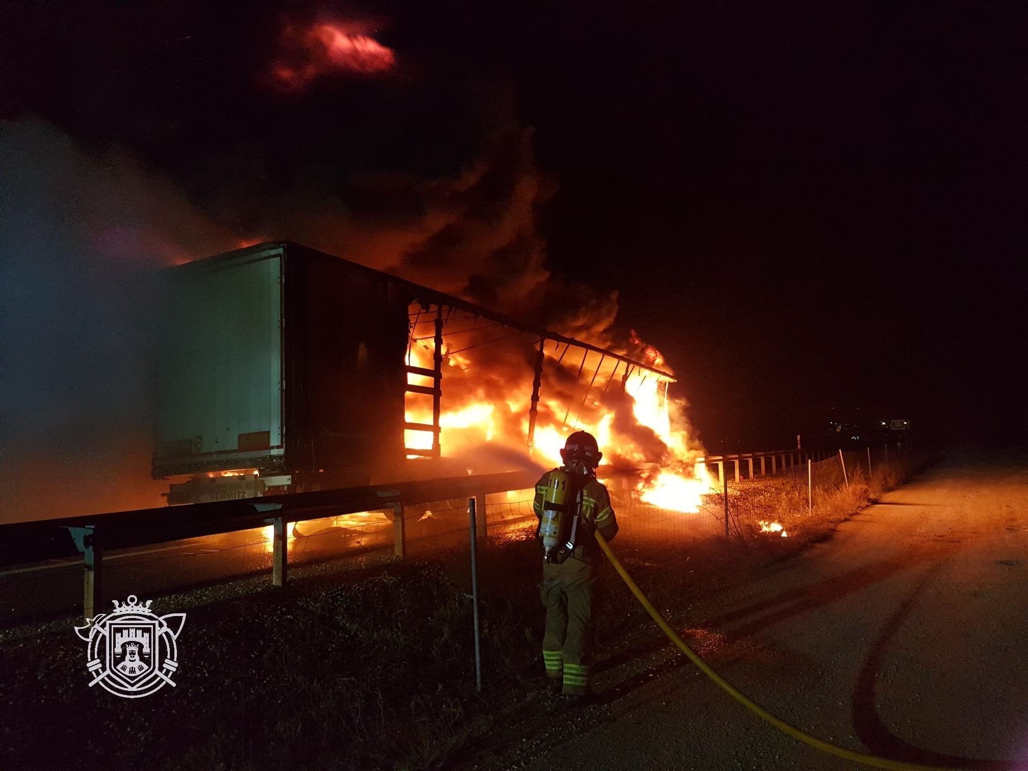 Incendio del camión en la A1