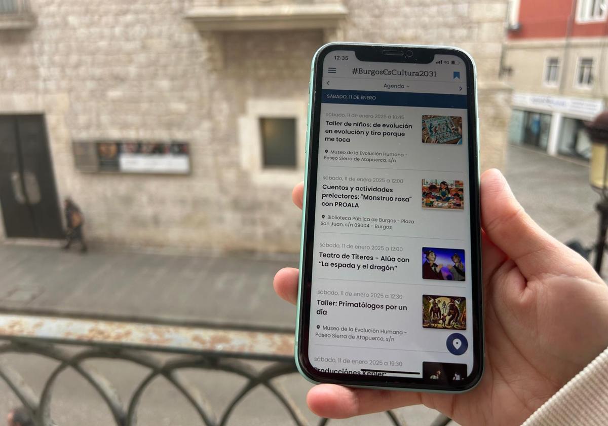Vista de la aplicación de Burgos 2031 en un móvil.