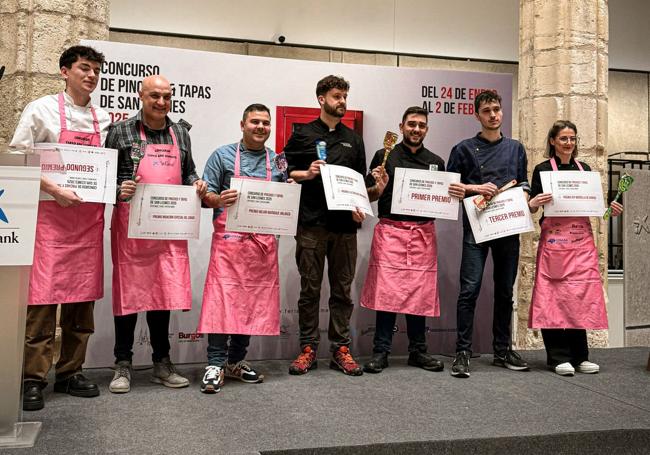 Chef galardonados en la XVIII edición del Concurso de Pinchos y Tapas de San Lesmes 2025