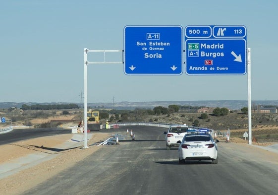 Imagen de archivo de las obras del último tramo en servicio de la A-11.