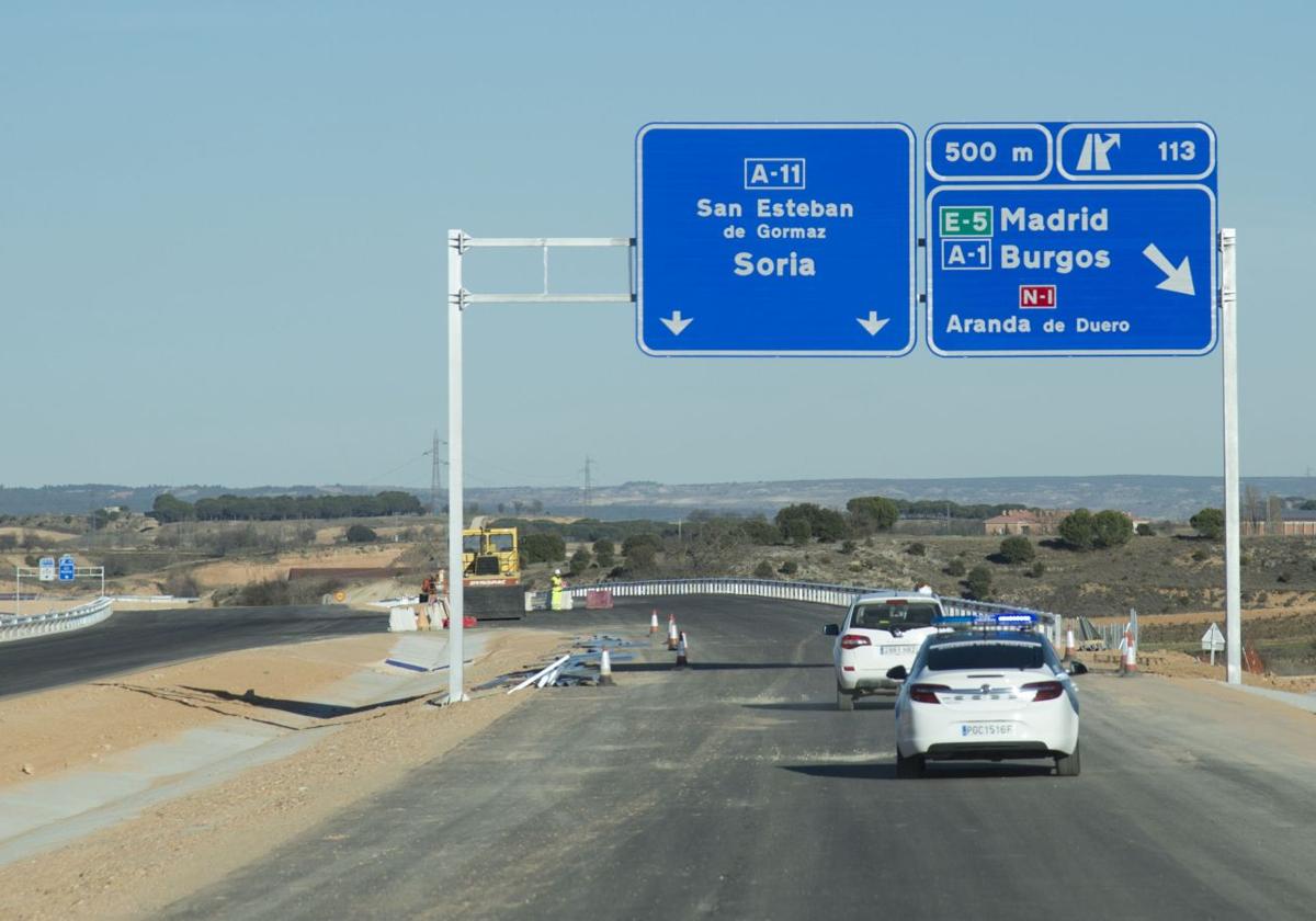 Imagen de archivo de las obras del último tramo en servicio de la A-11.