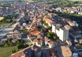 Vista aérea del Casco histórico de Medina de Pomar.