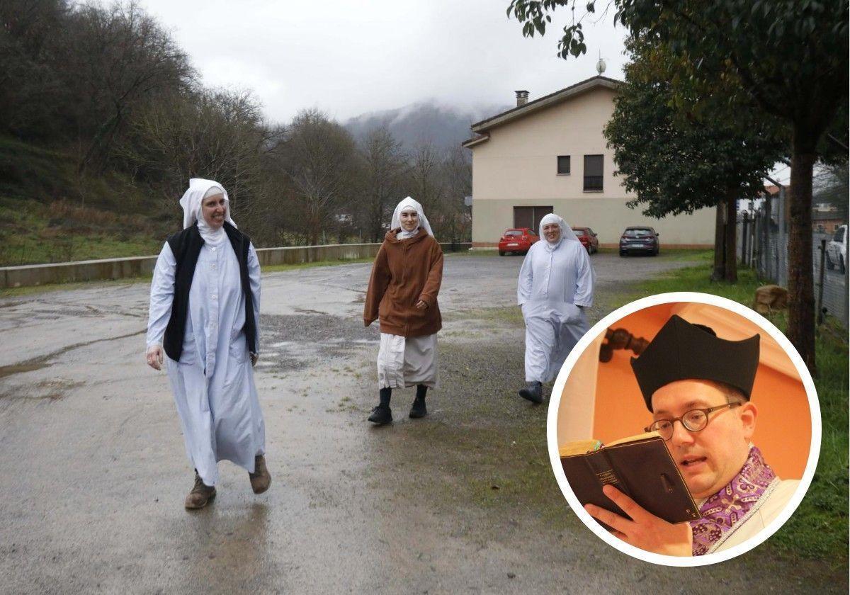 Las monjas cismáticas de Belorado en Asturias. En el círculo su nuevo obispo.