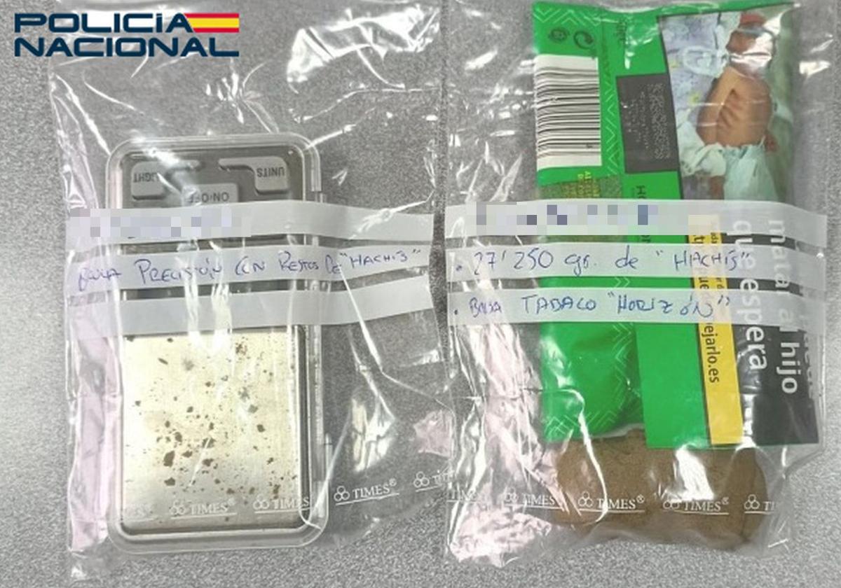 Los agentes intervinieron más de 27 gramos de hachís.