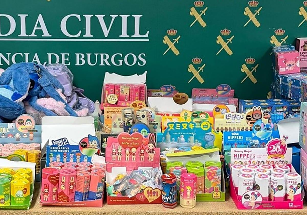 Productos falsificados y requisados por la Guardia Civil en Burgos.