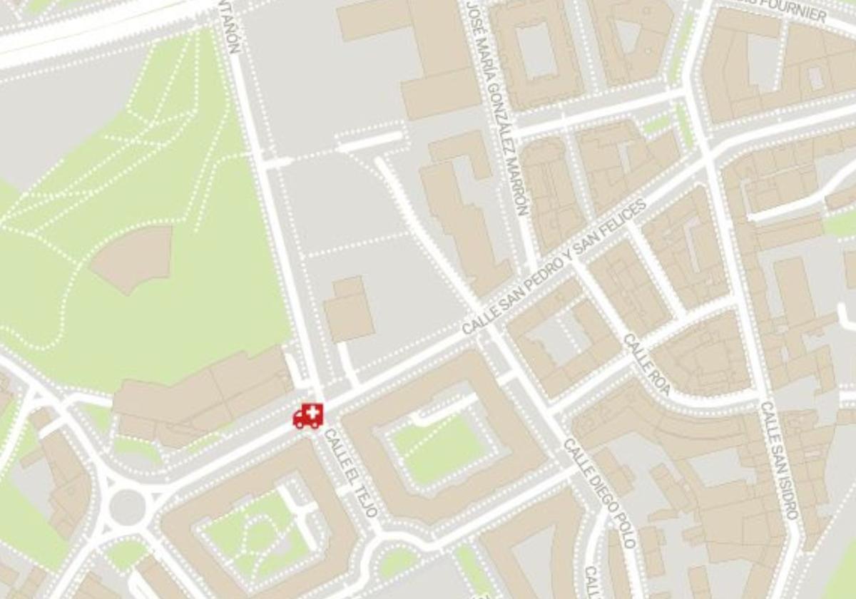 Lugar del atropello en Burgos.