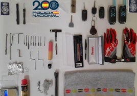 Kit de robo que portaban los detenidos en Burgos.