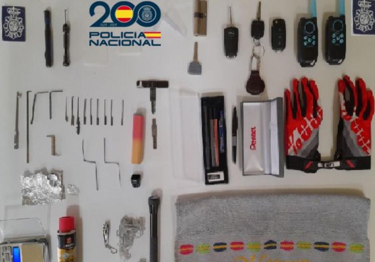 Kit de robo que portaban los detenidos en Burgos.