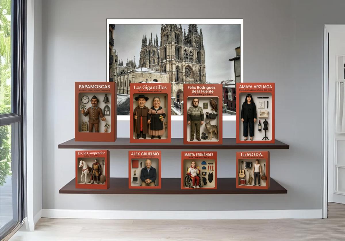 Imagen creada a través de inteligenia artificial, compuesta de varios personajes reconocidos de Burgos