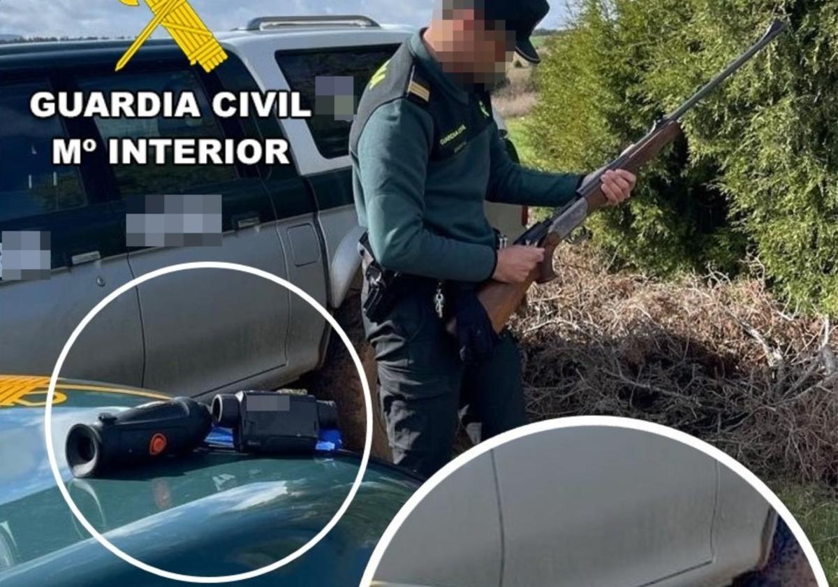Rifles y visores térmicos intervenidos en la provincia de Burgos.