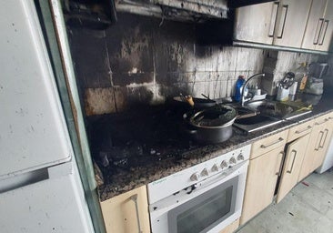 Un incendio devora la cocina de una vivienda en Burgos