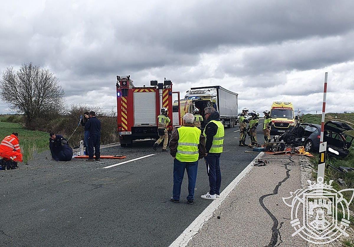 Imagen de uno de los accidentes más graves ocurridos durante la Semana Santa en las carreteras de Burgos.