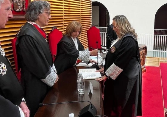 Blanca Subiñas ha jurado su cargo esta mañana en el Palacio de Justicia.