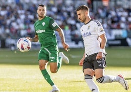 Ojeda, en un partido frente al Elche en El Plantío.