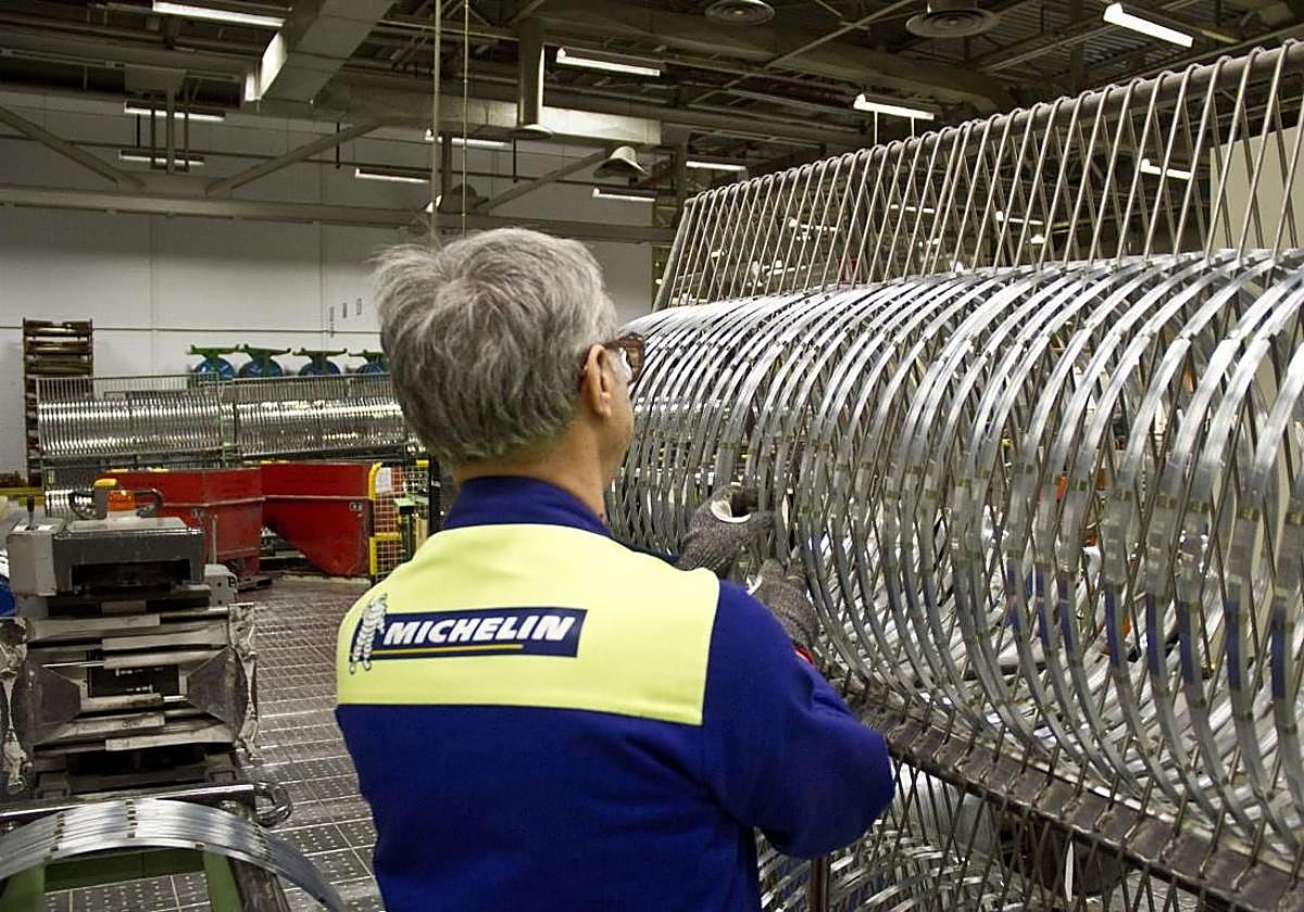Imagen del interior de la factoría de Michelín en Aranda de Duero.