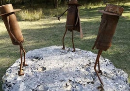 Una de las esculturas del Sendero de la Imaginación de Hortigüela.