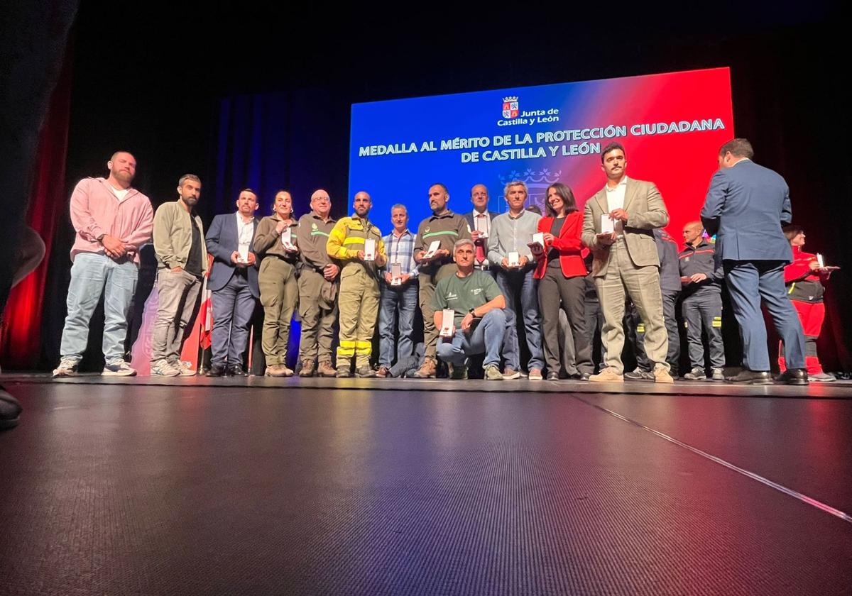 Premiados en la entrega de las Medallas al Mérito de la Protección Ciudadana de Castilla y León.