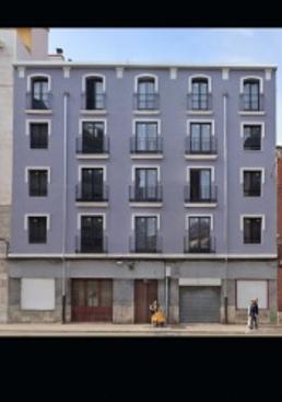 Imagen - En azul, el edificio demolido, en blanco, el edificio proyectado.