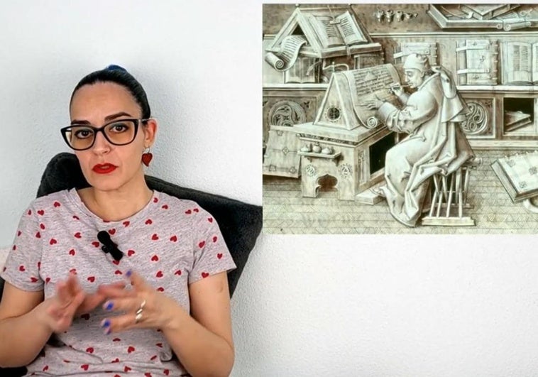 Elena Rodríguez explica la leyenda de la papisa Juana.