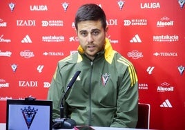 Alesio Lisci, en la sala de prensa del CD Mirandés.