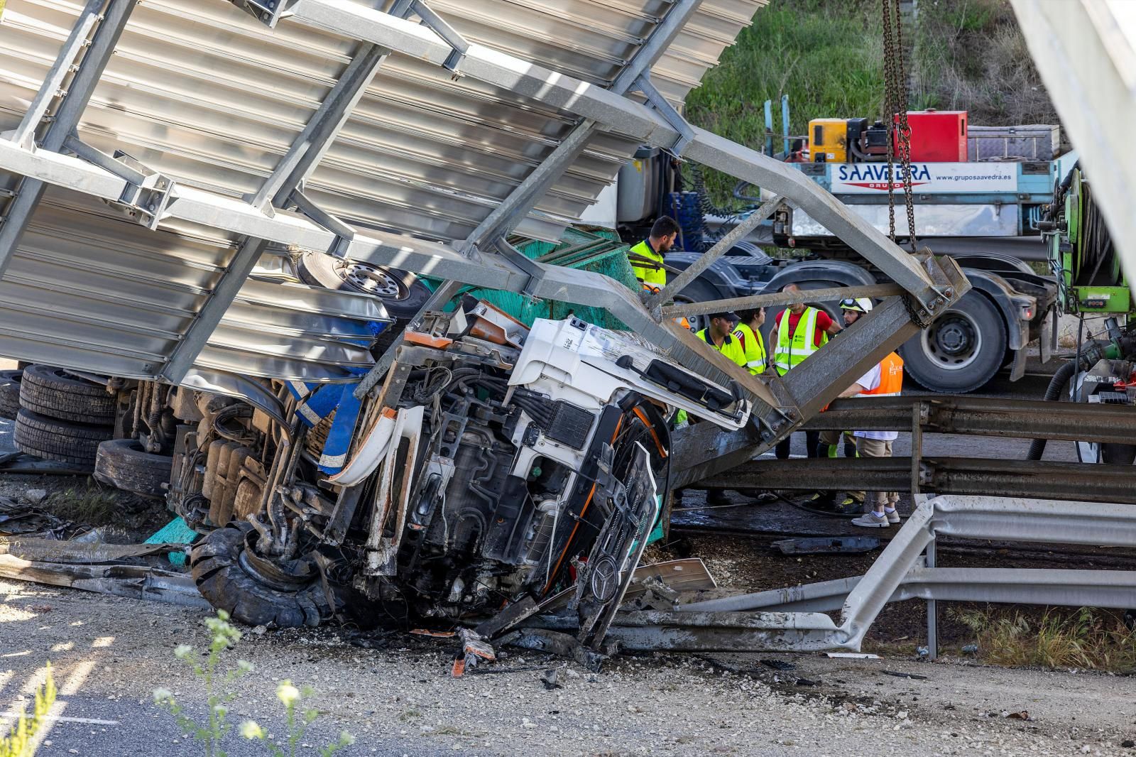 Imágenes del accidente mortal en la circunvalación de Burgos
