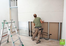 Colocación de Pladur, en una vivienda.